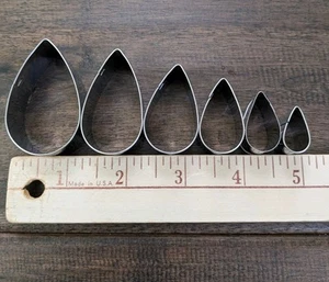 Set 6 Ton Schneider Träne klein Ton Halskette Schmuckherstellung Schneidwerkzeuge - Bild 1 von 4