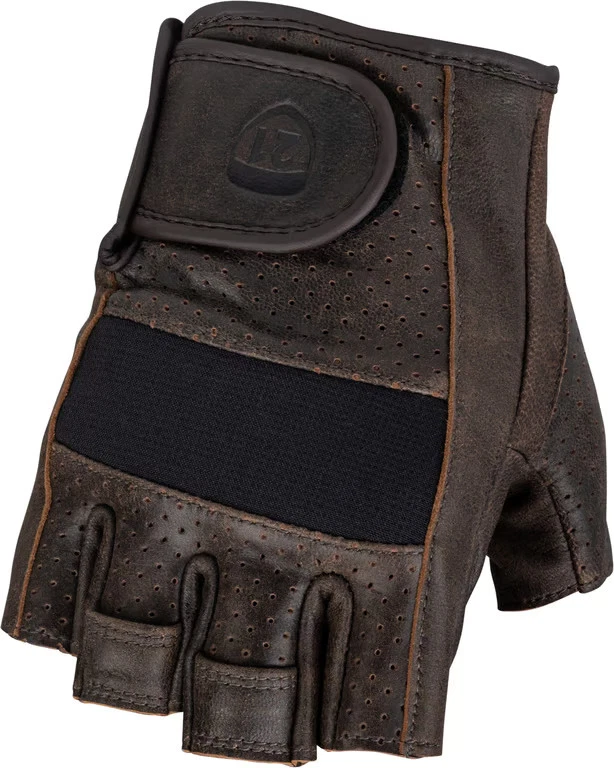 Highway 21 Half Jab Perforated Leather Gloves Motorcycle Street Bike - Image 1 of 3