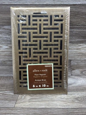 Allen + Roth 6" X 10" registro de piso de acero bronce frotado con aceite | ventilación Foto 1 de 2