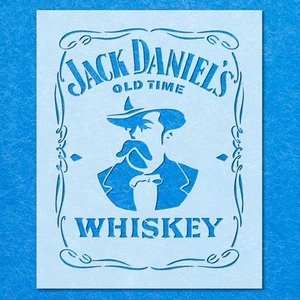 Jack Daniels Whiskey Brand Beer Bar Logo Stencil, Mylar Aerografo Pittura Parete - Foto 1 di 30