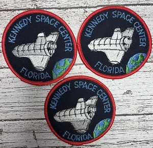Lot Of 3 NASA Embroidered Sew On Patches Kennedy Space Center Florida 3 3/8" - Picture 1 of 4