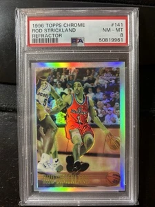 1996-97 Topps Chrome Rod Strickland #141 Refractor RC Rookie PSA 8 Bb - Picture 1 of 1