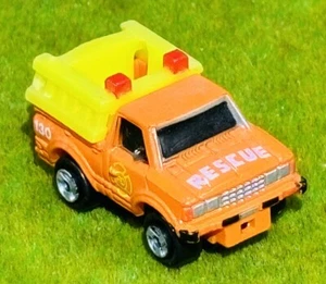 Micro Machines Rescue DATSUN 720 Pickup Orange/ Yellow Ladder 1988 Galoob - Picture 1 of 13