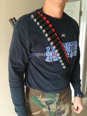Tactical Heavy Duty Shotgun Shell Sling 15 Shell 12Ga Ammo Holder Bandolier Belt - Image 1 of 4