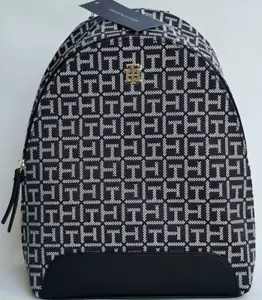 Tommy Hilfiger Logo Black women's bag Backpack-Two Colors-New With Tags - Picture 1 of 8