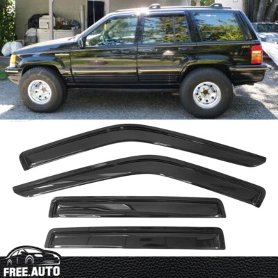 For 93-98 Jeep Grand Cherokee Window Visor Sun Rain Deflector Guard 4PCS Set - Image 1 of 4