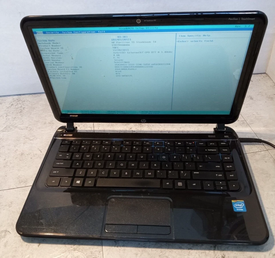 HP Pavilion Sleekbook 14 Laptop 14" Intel Celeron 877 4GB RAM *READ -FM - Image 1 of 4