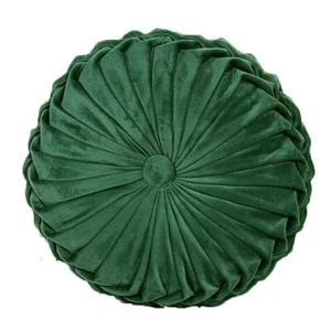 Round Throw Pillow Velvet Home Decoration Pleated Round Pillow Cushion for Co... - Picture 1 of 7