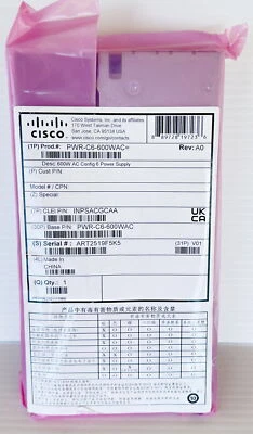 Cisco PWR-C6-600WAC 600W Config 6 Power Supply *NEW/SEALED* - Image 1 of 4