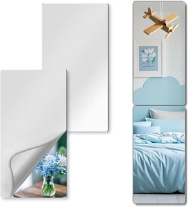 Unbreakable Full Body Mirror Tiles, 2PCS 14”X24” Stick on Mirrors for Wall, Todd - Picture 1 of 8