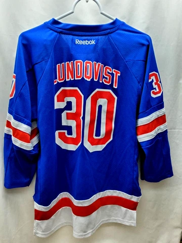 Reebok Premier NHL Jersey New York Rangers Henrik Lundqvist Blue Size Youth L/XL Cover