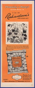 Vintage 1950 RICHARDSON'S After Dinner Mints Candy Ephemera 1950's Print Ad - Picture 1 of 1