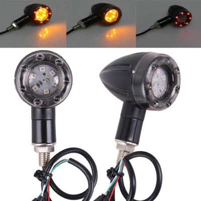 Lámpara intermitente indicadora de luz de freno LED de señal de giro universal 12V 2 piezas para motocicleta Foto 1 de 4