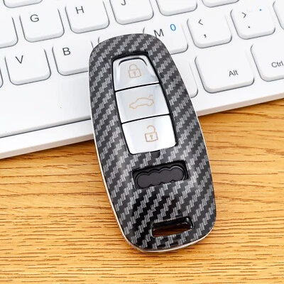 Funda Carcasa Llavero Inteligente Coche Fibra Carbono Plástico ABS Para Audi A3 A6 A7 A8 Q7 Q8 - Imagen 1 de 4