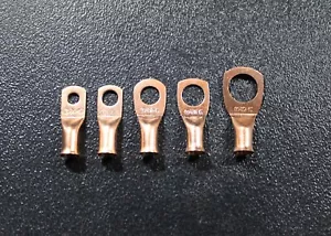 500 PK ANELLI RAME CALIBRO 6 #10 1/4 5/16 3/8 1/2 ANELLO CONNETTORE TERMINALE 100 EA - Foto 1 di 8