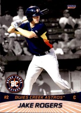 2017 Buies Creek Astros Choice #20 Jake Rogers Canyon Texas TX Baseball Card