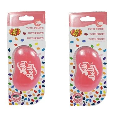 Lot Of 2 Jelly Belly Tutti-Fruitti Pink Air Freshener Hanging Jewel Collection - Image 1 of 2