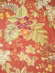 Pottery Barn floral Standard quilted pillow cover Rust Orange - Picture 1 of 11