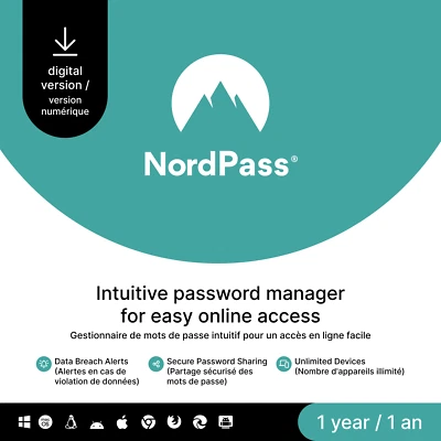 NordPass Premium, Unlimited Devices, 2-Year,  Password Manager, Digital Code - Image 1 of 4