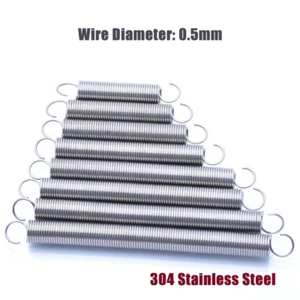 Φ0.5mm Extension Tension Spring With Hook 304 Stainless Steel Wire Dia:0.5mm - Picture 1 of 6