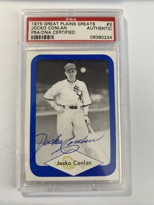 Jocko Conlan 1975 Sheraton Great Plains Greats #3 Autographed Card PSA White Sox - Image 1 of 3