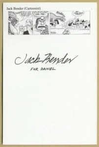 Jack Bender (1931-2023) - American cartoonist - Signed card - 2000s - Afbeelding 1 van 1