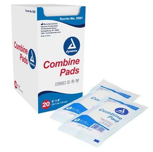 20 Dynarex Abdominal Combine Pads Sterile 5x9 Bandages Wound Dressing Drain - Picture 1 of 4