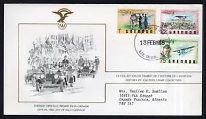 GRENADA 1978 FDC Cover. Charles Lindbergh. FAI Cachet, History of Aviation - Picture 1 of 2