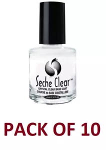 Pack Of 10 - Seche Vite Crystal Clear Base Coat .5Oz - Picture 1 of 1