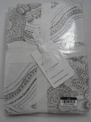 Funda nórdica Sonya Medallion Percale Full Queen, color gris nueva con etiquetas Foto 1 de 4