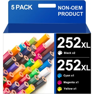 T252XL 252XL 252 XL Ink Cartridges For Epson WorkForce WF-3640 7710 7620 7720 - Picture 1 of 7