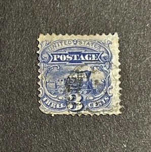 mystamps  US 114, 3 cent Locomotive, 1869, used - Picture 1 of 2