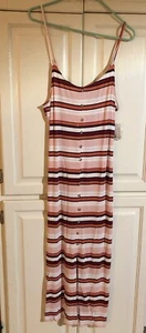 Vestido sin mangas Mudd Juniors pequeño para mujer rosa a rayas $36 (s-Org-20-38) - Imagen 1 de 8