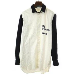 Yohji Yamamoto POUR HOMME 1993AW Melton Switch Logo Print Cut Shirt Used MESC-0 - Picture 1 of 8