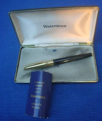 V69 Stylo Plume Waterman CF Plaqué Or Plume Or massif 750 + Etui  Vintage - Photo 1/3