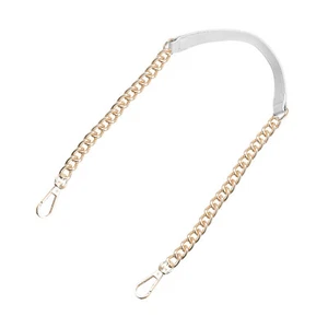 Tasche Kette 39" Leder Handtasche Tasche Schultergriffe (weiß goldriemen) - Bild 1 von 6
