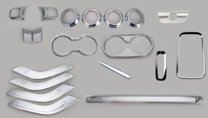 Para Jeep Wrangler JK 2011-2018 4 puertas cromo decoración interior tablero moldura - Imagen 1 de 10