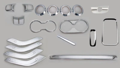 Para Jeep Wrangler JK 2011-2018 4 puertas cromo decoración interior tablero moldura Foto 1 de 4