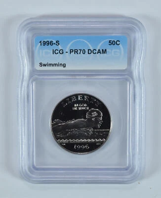 1996-S Olympic Swimming Commemorative Half Dollar PR70 DCAM ICG - Image 1 of 4