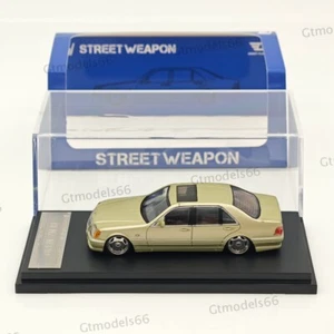 1:64 Street Weapon Mercedes Benz W140 S600 Yellow Limited 499 Diecast Model Car - Picture 1 of 7