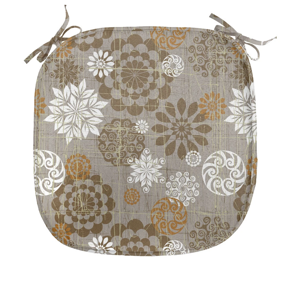 ABAKUHAUS Blumen Stuhlkissen Ornament Blume Bunte Stuhlpolster Sitzkissen 40x40cm