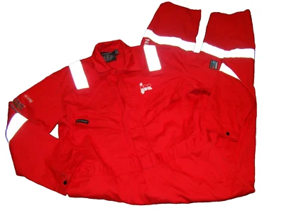 Traverrse FR Coveralls Mens Size 44 Red Fire Resistant Reflective Stripes - Image 1 of 4