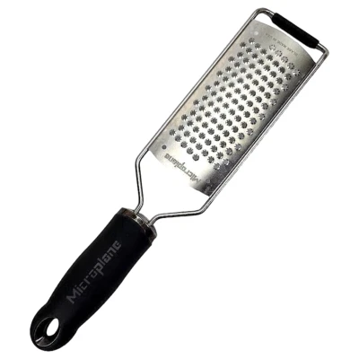 Microplane Gourmet Series Fine Cheese Grater Rubber Black Grip Handle Vintage - Image 1 of 4