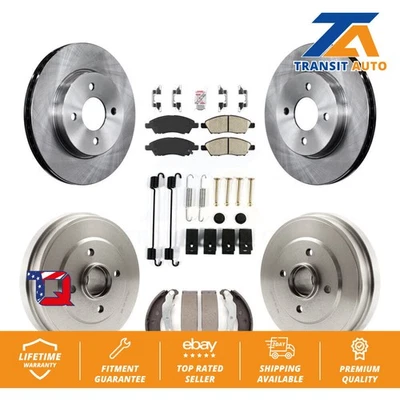 Front Rear Brake Rotors Ceramic Pad & Drum Kit (7Pc) For Nissan Micra Versa Note - Image 1 of 4