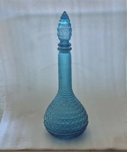 Decanter Vintage Mcm Empoli Genio Blu con Tappo 14" - Foto 1 di 8