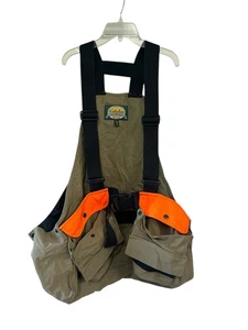 CABELAS shooting strap VEST Upland Bird Hunting Game Bag Olive Green Orange XL - Picture 1 of 8