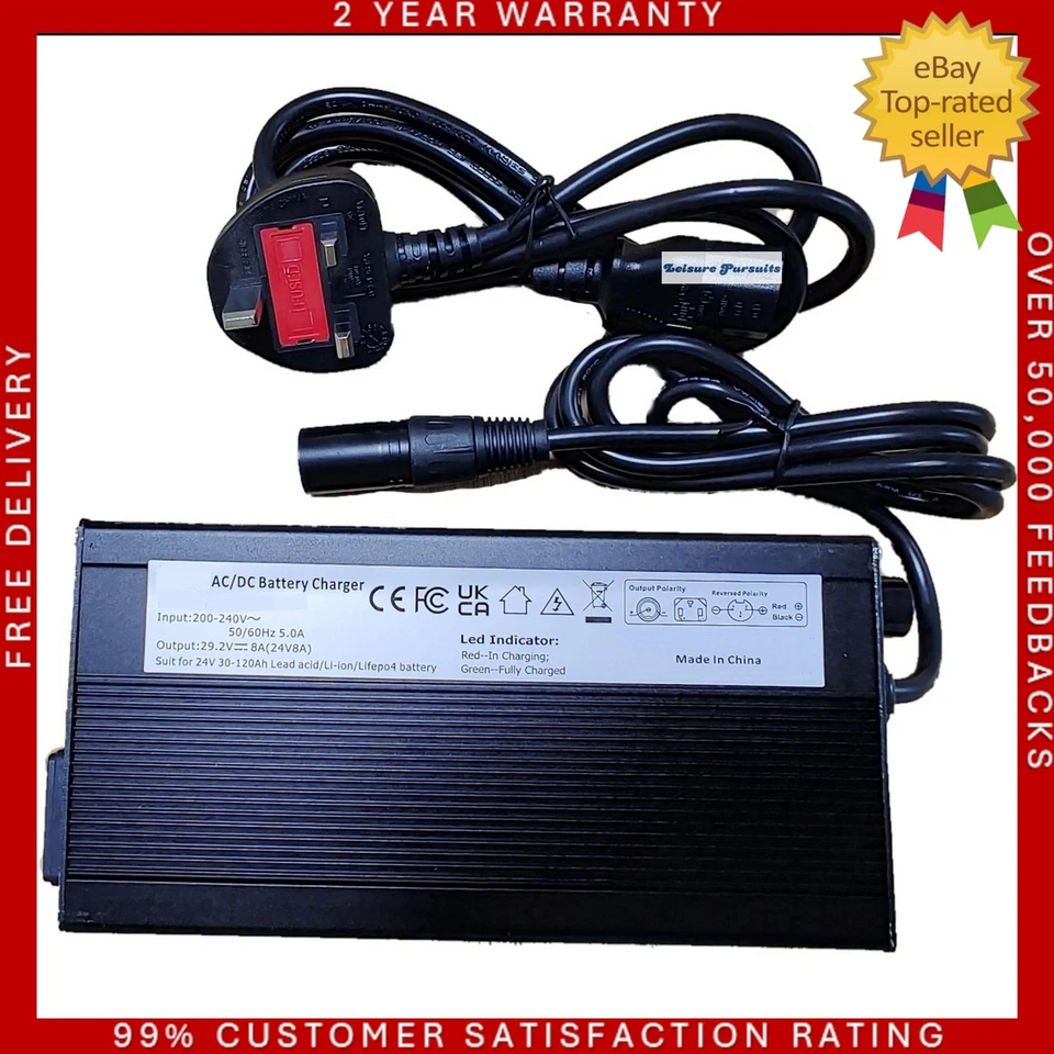 24V 8 Amp TGA Breeze 4 Reverse Polarity Battery Charger Mobility Scooter