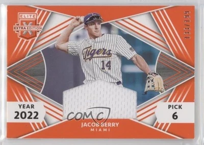 2022 Panini Elite Extra Edition First Round Materials Orange /199 Jacob Berry - Image 1 of 2