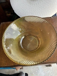 Federal Depression Glass 11 Inch Diana Swirl Bowl - Picture 1 of 4