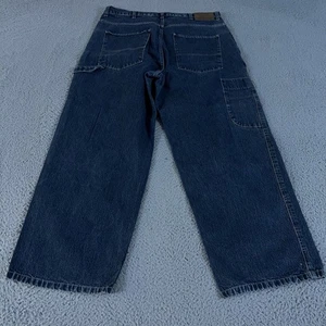 VINTAGE Old Navy Jeans Herren 36x30 blau weites Bein Carpenter Skate Y2K Dark Denim - Bild 1 von 11